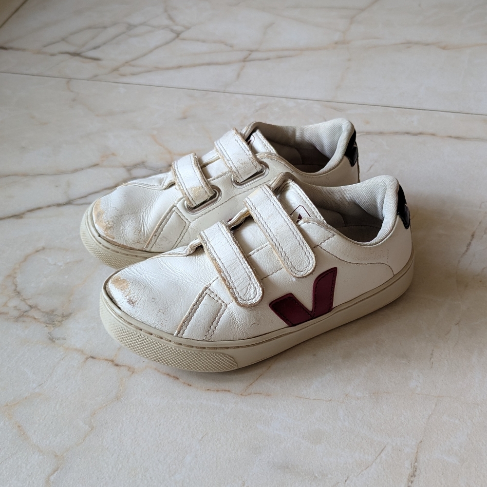 Veja | Kids esplar touch strap size 13.5 white black maroon